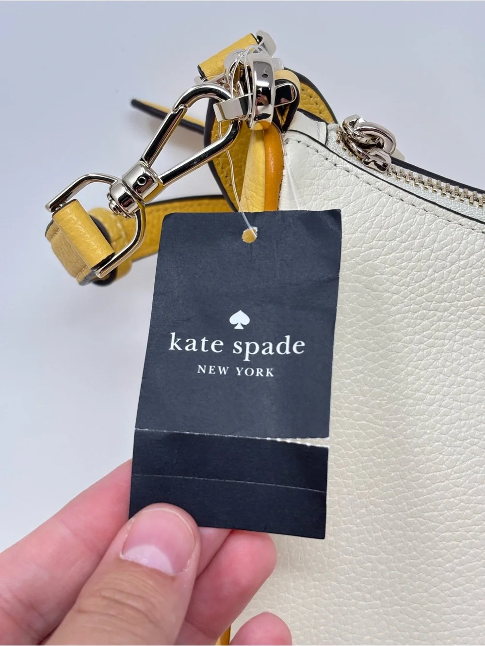 Kate Spade Emma Colorblock pebbles leather purse NWT buttermilk/yellow